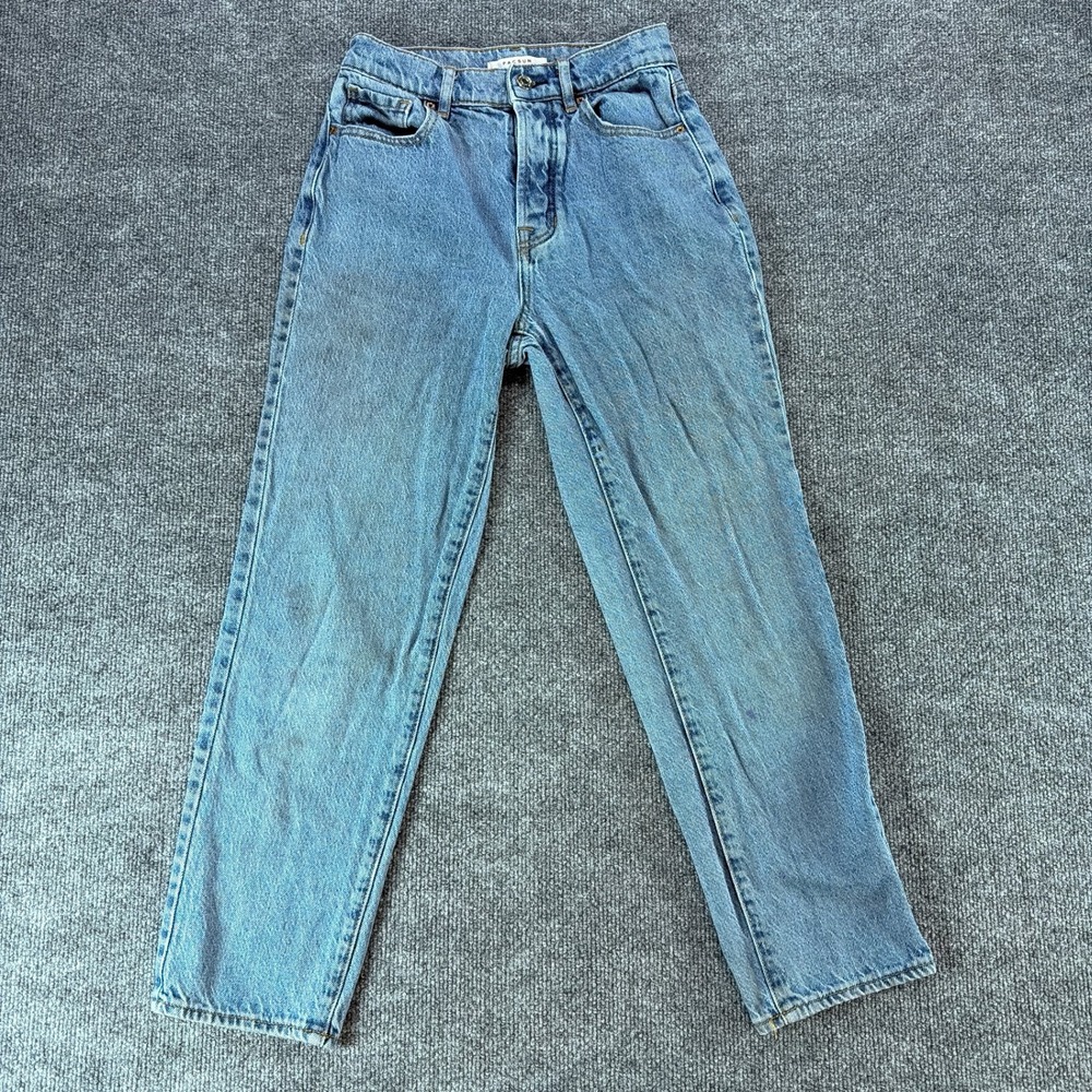 PacSun Womens High Rise Straight Leg Light Wash Button Fly Denim Jeans‎ 23 Baggy